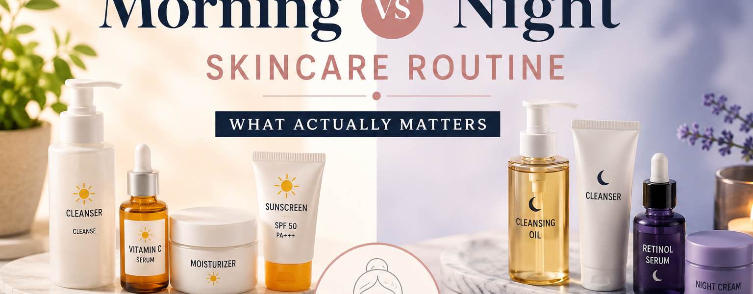 orning Vs night skin care routine